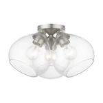 Livex Catania 3 Light Semi-flush, Brushed Nickel/clear 46502-91. Fixed Price $249.96.