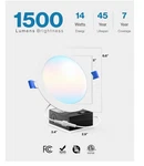 Sunco 6 Pack Inch Ultra Thin Led Recessed Ceiling Lights, High Brightness 1500. Fixed Price $47.99.