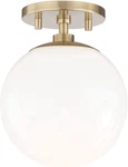 Mitzi Stella 1-LIGHT Semi Flush Mount In Aged Brass 9" Tall, 7" Wide. Fixed Price $306.99.