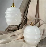Elegant Alabaster Pendant Light - Handcrafted Lamp With Brass Finish. Fixed Price $360.36.