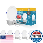 Lamphome 6-PACK 6" Slim Led Recessed Lights W/junction Box, 5 Cct, Dimmable. Fixed Price $100.56.
