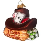 Kurt Adler Texas Hold'em Hat Glass Ornament Cowboy Western Country Playing Cards. Fixed Price $9.38.