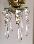Fine Crystal Bobeche Glass Candle Ring Cup 4 1/2 Cut Prism Drops. Fixed Price $16.95.