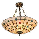 Tiffany Style Vintage Chandelier Stained Glass Flush Mount Ceiling Light Fixture. Fixed Price $117.47.