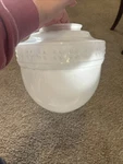 Vtg Large Round Acorn Antique Art Deco Milk Glass Ceiling Light Globe Cathedral. Fixed Price $112.50.
