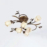 Seeairshop Rustic Flower Vine Semi Flush Mount Ceiling Light Wrought Iron Lig.... Fixed Price $276.49.