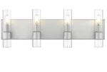 Ove Bennett Iv Brushed Nickel + Clear Glass 4-LIGHT Vanity Fixture. Fixed Price $85.79.