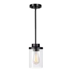 Jazava 1-LIGHT Black Chandelier Pendant With Seeded Glass Shade. Fixed Price $14.97.