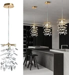 Modern Gold Crystal Pendant Light For Kitchen Island & Dining Room. Fixed Price $91.99.