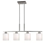 Forte Lighting 4-LIGHT 14" Island Pendant, Nickel/satin Opal 2664-04-55. Fixed Price $219.90.