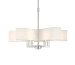 Livex Lighting 42675 Nickel Rubix 5-LIGHT 26"W Chandelier With Fabric Shades. Fixed Price $439.96.